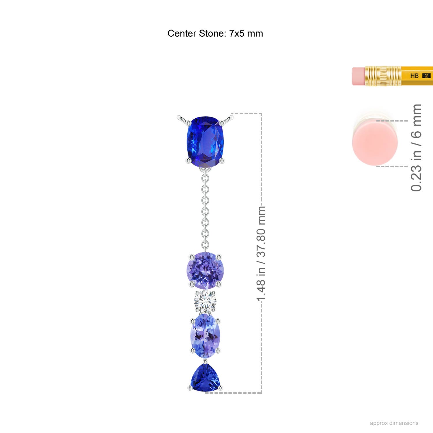 AAA - Tanzanite / 2.26 CT / 14 KT White Gold