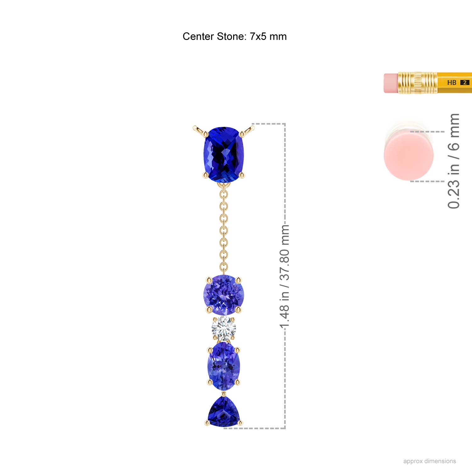 AAAA - Tanzanite / 2.26 CT / 14 KT Yellow Gold