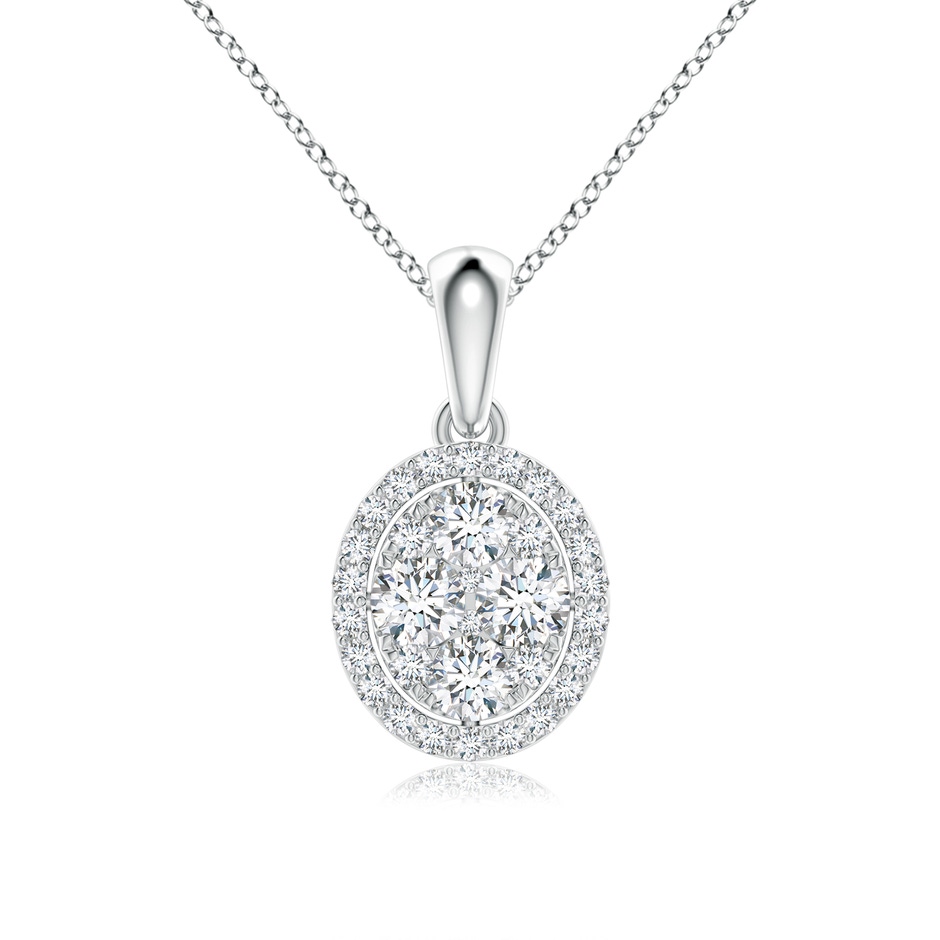 2.9mm GVS2 Oval Composite Diamond Halo Pendant in P950 Platinum 