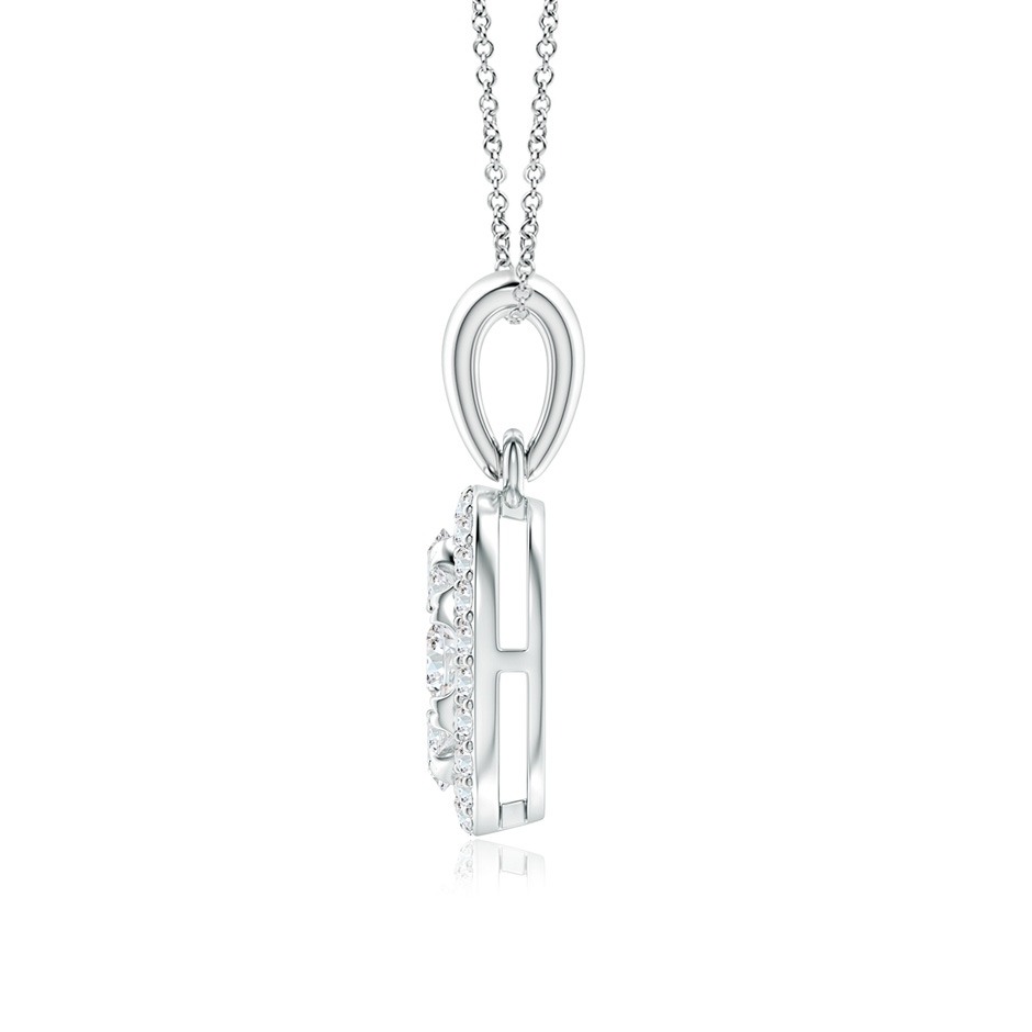 2.9mm GVS2 Oval Composite Diamond Halo Pendant in P950 Platinum side-1