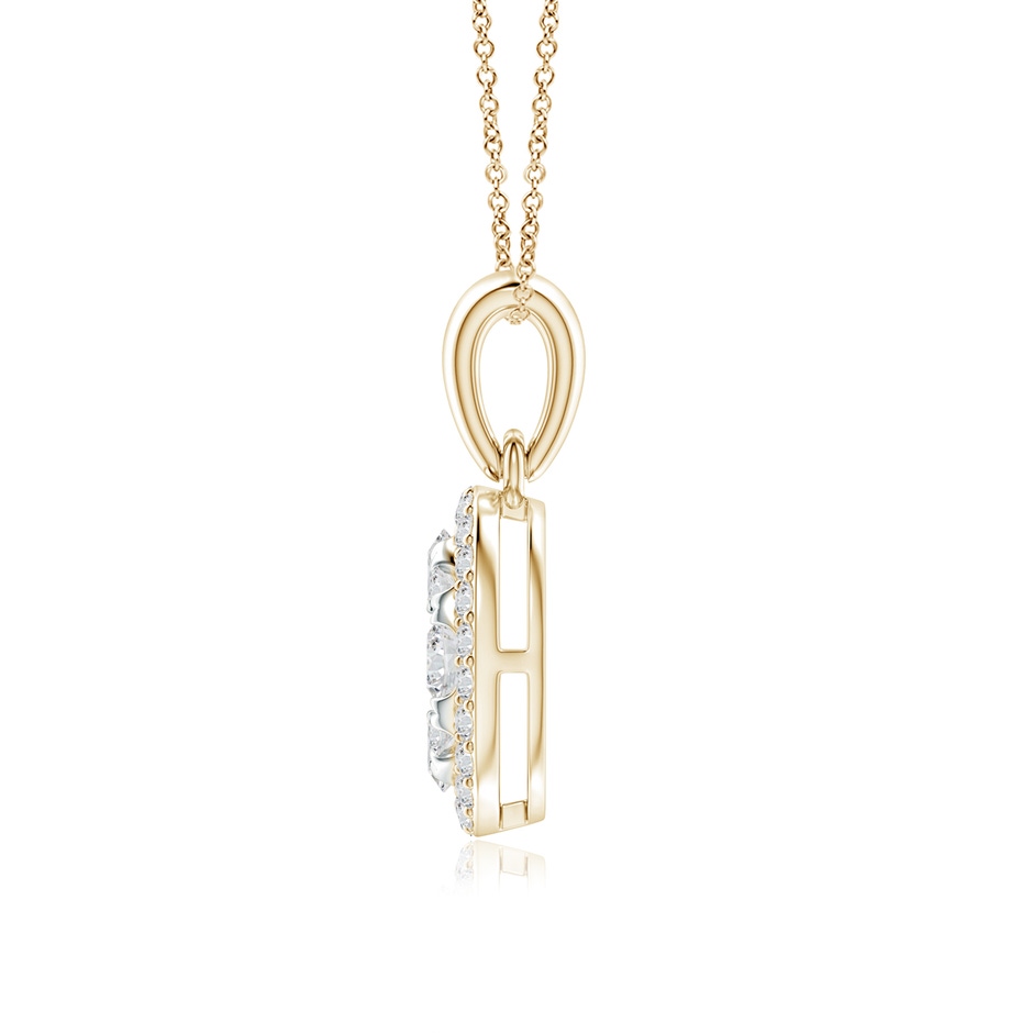 2.9mm HSI2 Oval Composite Diamond Halo Pendant in Yellow Gold side-1