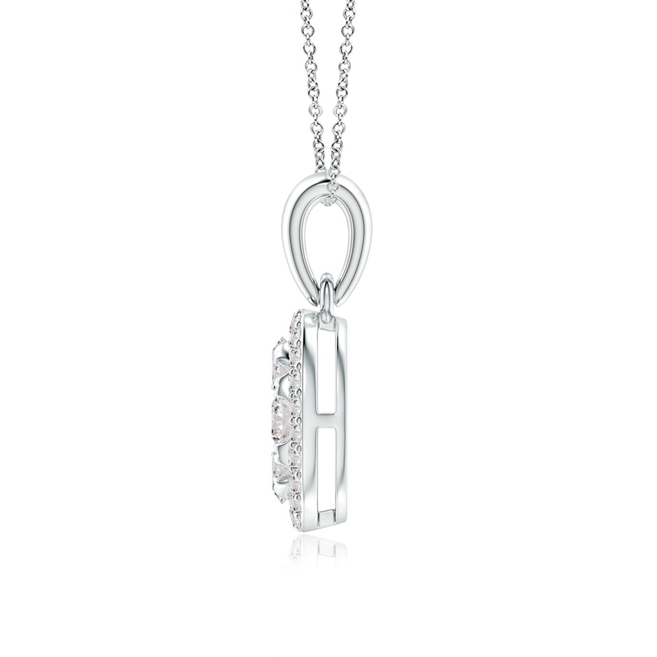 2.9mm IJI1I2 Oval Composite Diamond Halo Pendant in White Gold side-1