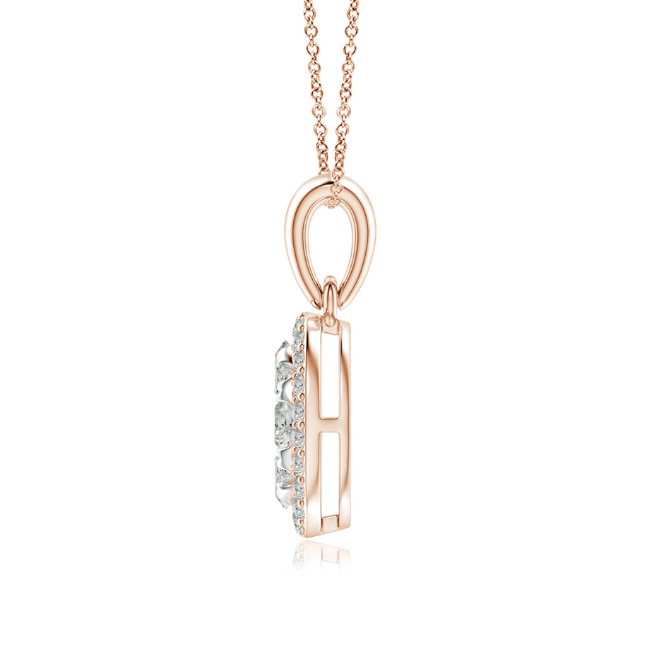 2.9mm KI3 Oval Composite Diamond Halo Pendant in Rose Gold side-1