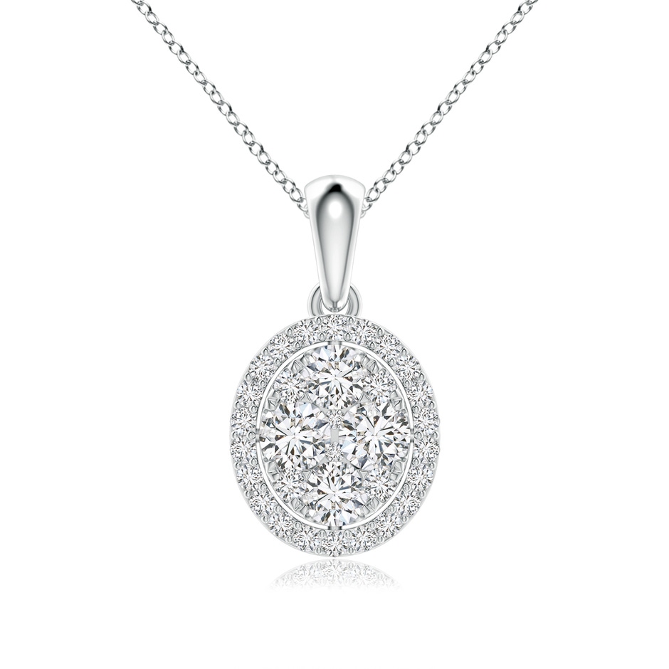 3.2mm HSI2 Oval Composite Diamond Halo Pendant in White Gold 