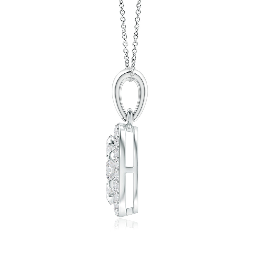 3.2mm HSI2 Oval Composite Diamond Halo Pendant in White Gold Side-1