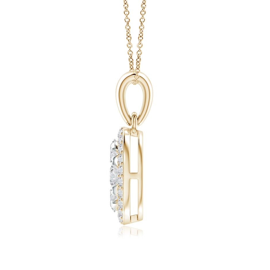 3.2mm HSI2 Oval Composite Diamond Halo Pendant in Yellow Gold side-1
