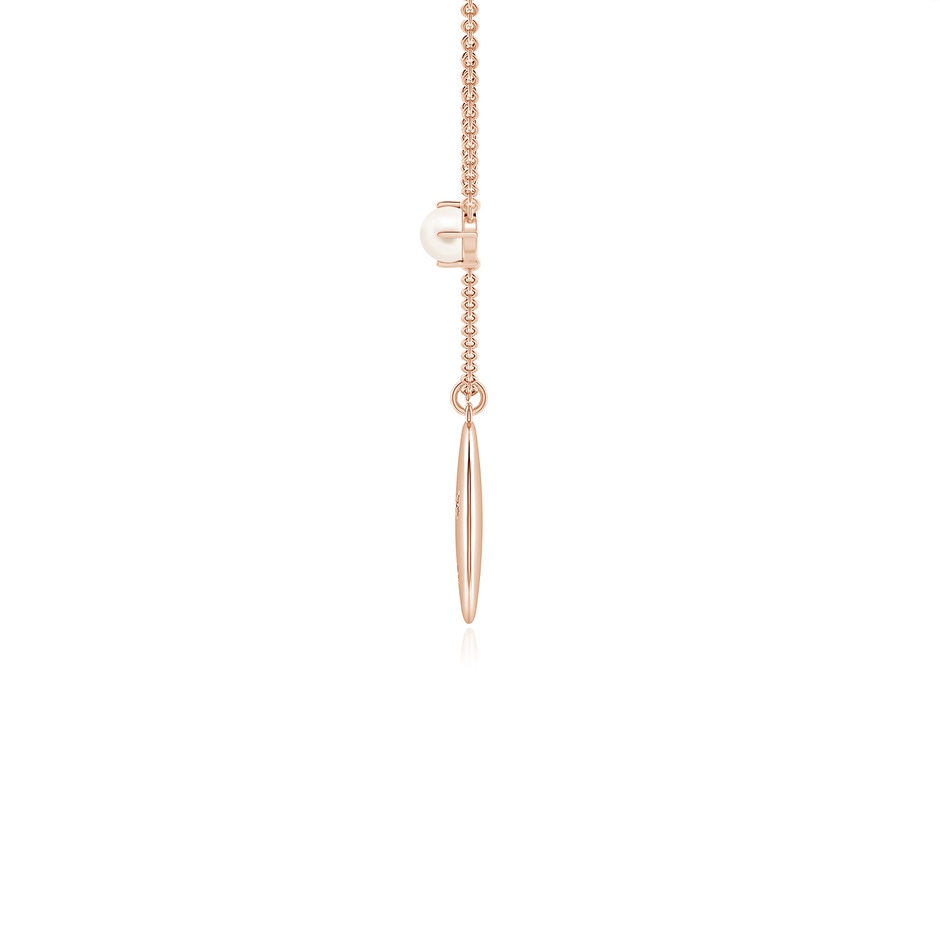4mm AAA Freshwater Pearl Cancer Constellation Medallion Pendant in Rose Gold side-1