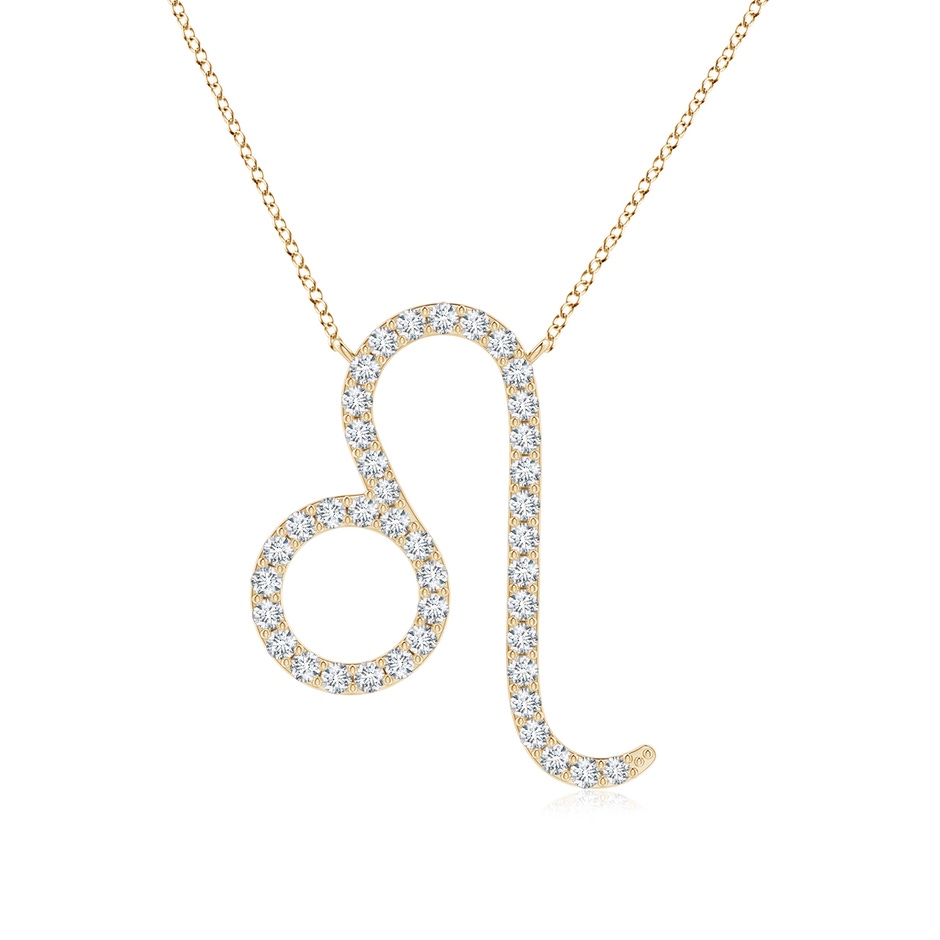 1mm GVS2 Diamond Leo Zodiac Sign Pendant in 9K Yellow Gold 