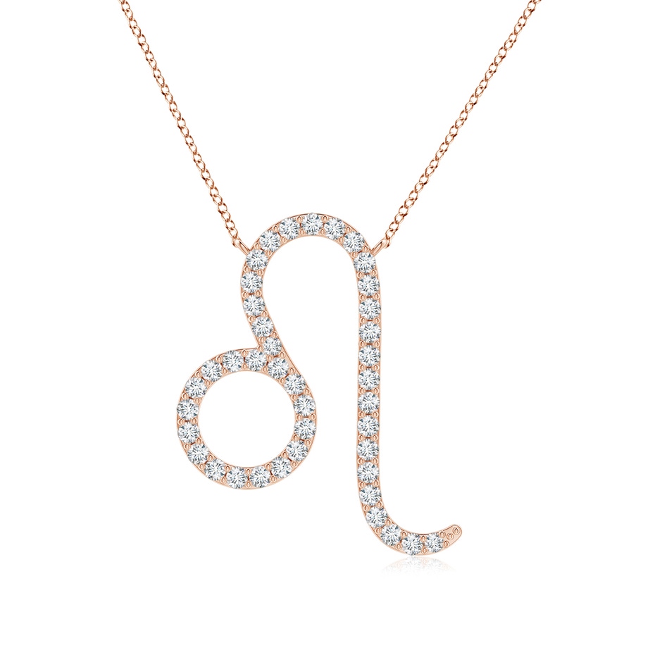 1mm GVS2 Diamond Leo Zodiac Sign Pendant in Rose Gold 