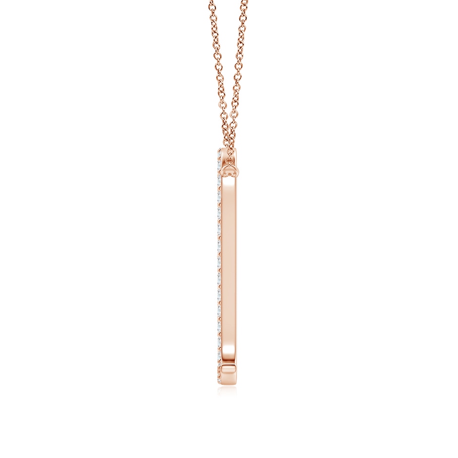 1mm GVS2 Diamond Leo Zodiac Sign Pendant in Rose Gold side-1