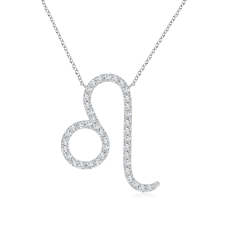 1mm GVS2 Diamond Leo Zodiac Sign Pendant in White Gold 