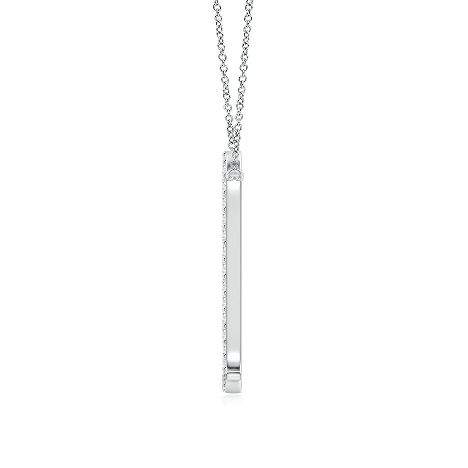 1mm GVS2 Diamond Leo Zodiac Sign Pendant in White Gold side-1