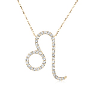 1mm GVS2 Diamond Leo Zodiac Sign Pendant in Yellow Gold