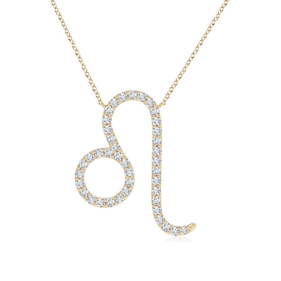 1mm GVS2 Diamond Leo Zodiac Sign Pendant in Yellow Gold 