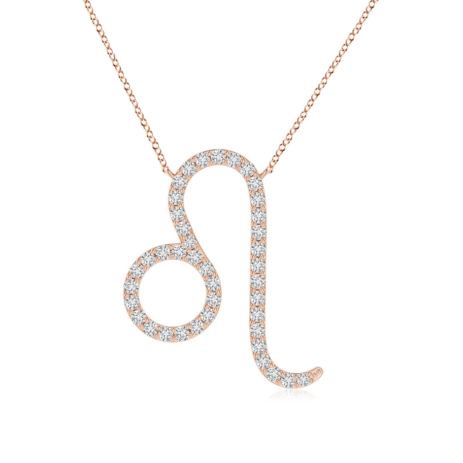 1mm HSI2 Diamond Leo Zodiac Sign Pendant in Rose Gold 