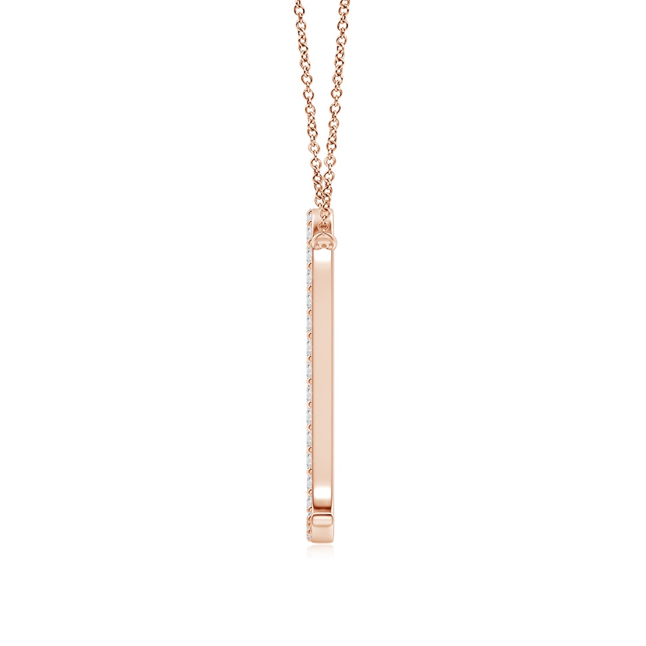 1mm HSI2 Diamond Leo Zodiac Sign Pendant in Rose Gold side-1