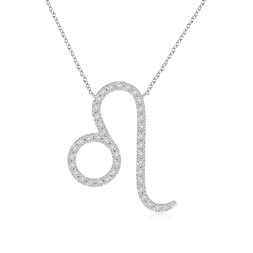 1mm HSI2 Diamond Leo Zodiac Sign Pendant in White Gold