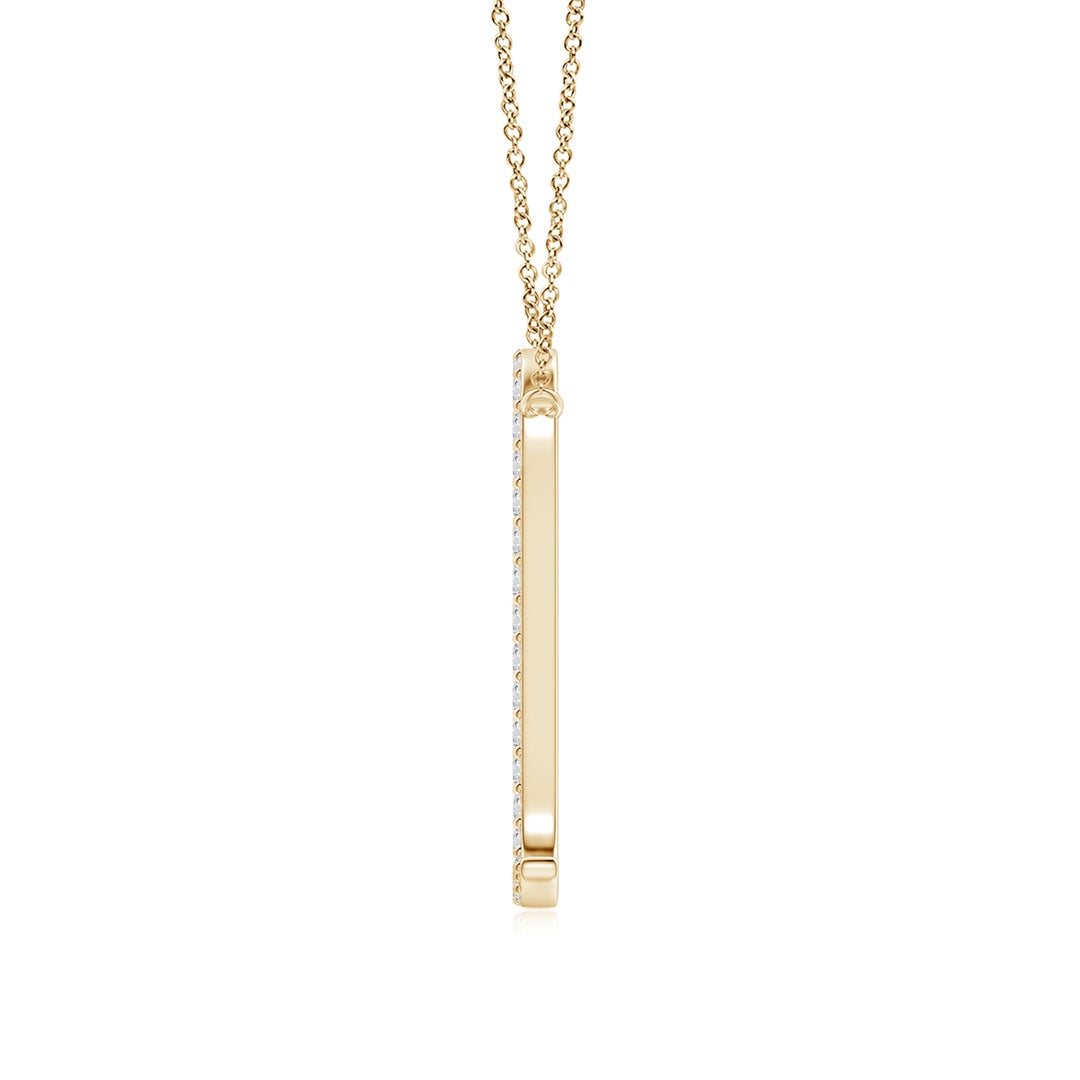 1mm HSI2 Diamond Leo Zodiac Sign Pendant in Yellow Gold - side 2