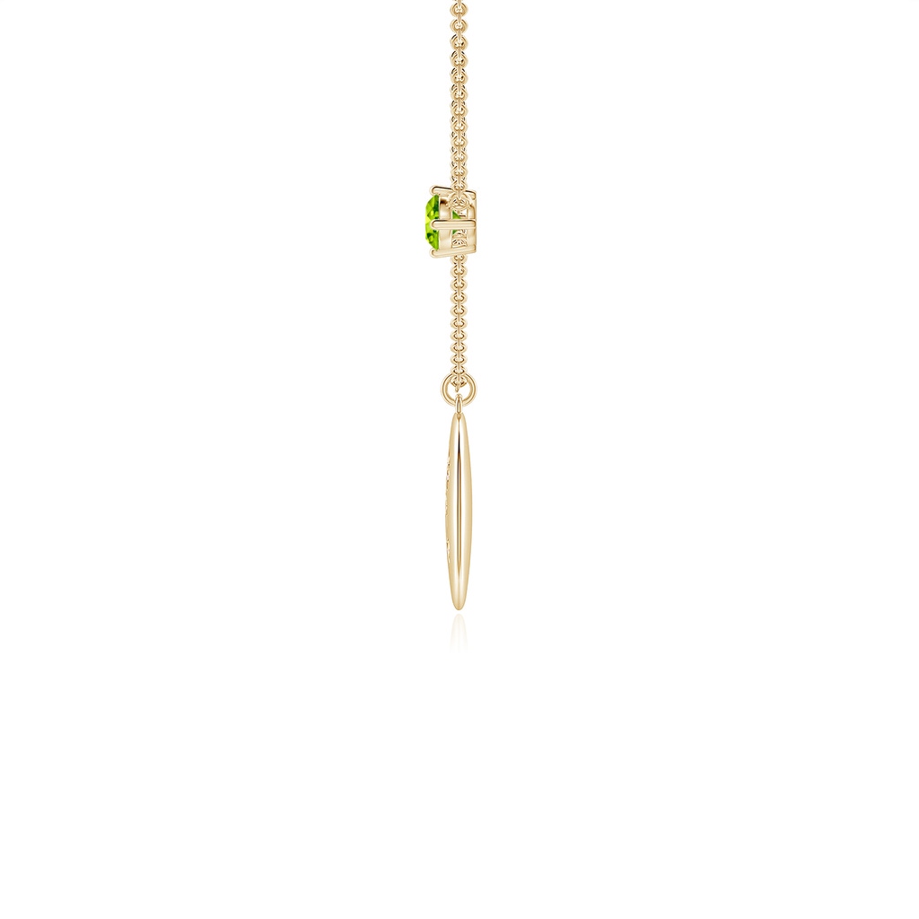4mm AAA Peridot Leo Constellation Medallion Pendant in Yellow Gold - side_1