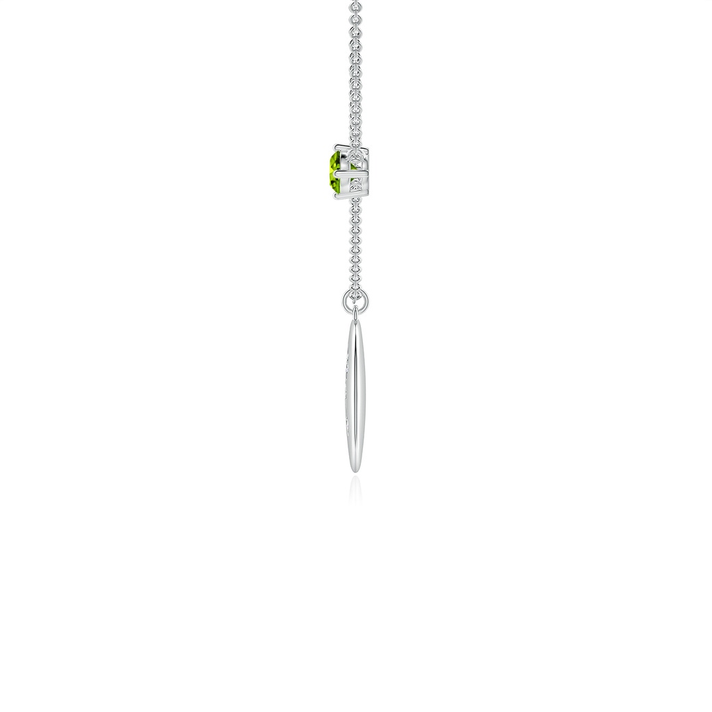 4mm AAAA Peridot Leo Constellation Medallion Pendant in White Gold - side_1