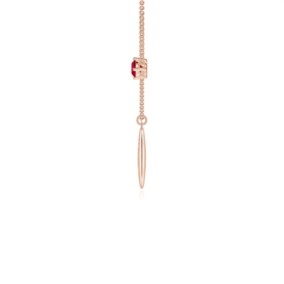 4mm AAA Ruby Leo Constellation Medallion Pendant in Rose Gold side-1