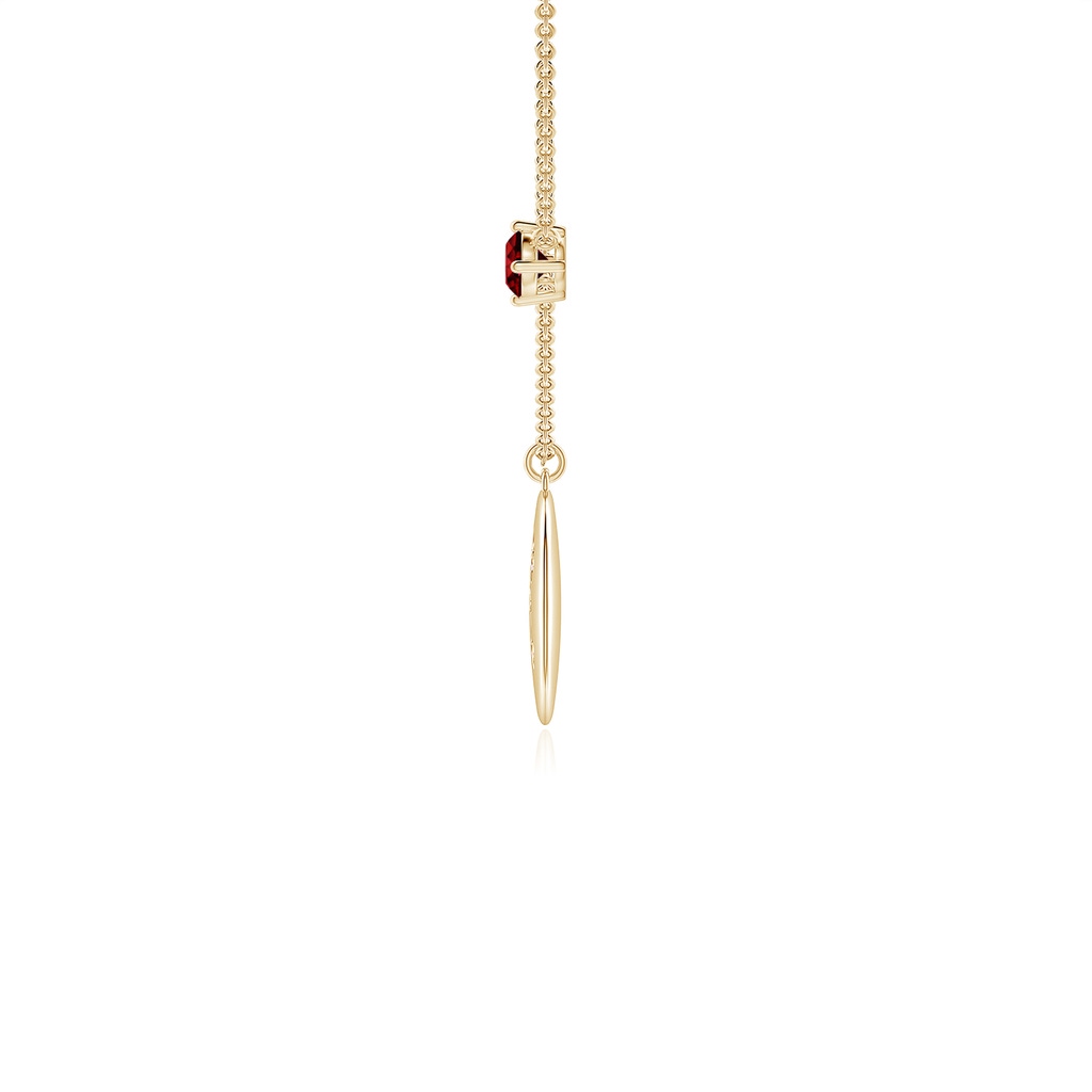 4mm AAAA Ruby Leo Constellation Medallion Pendant in Yellow Gold - side_1