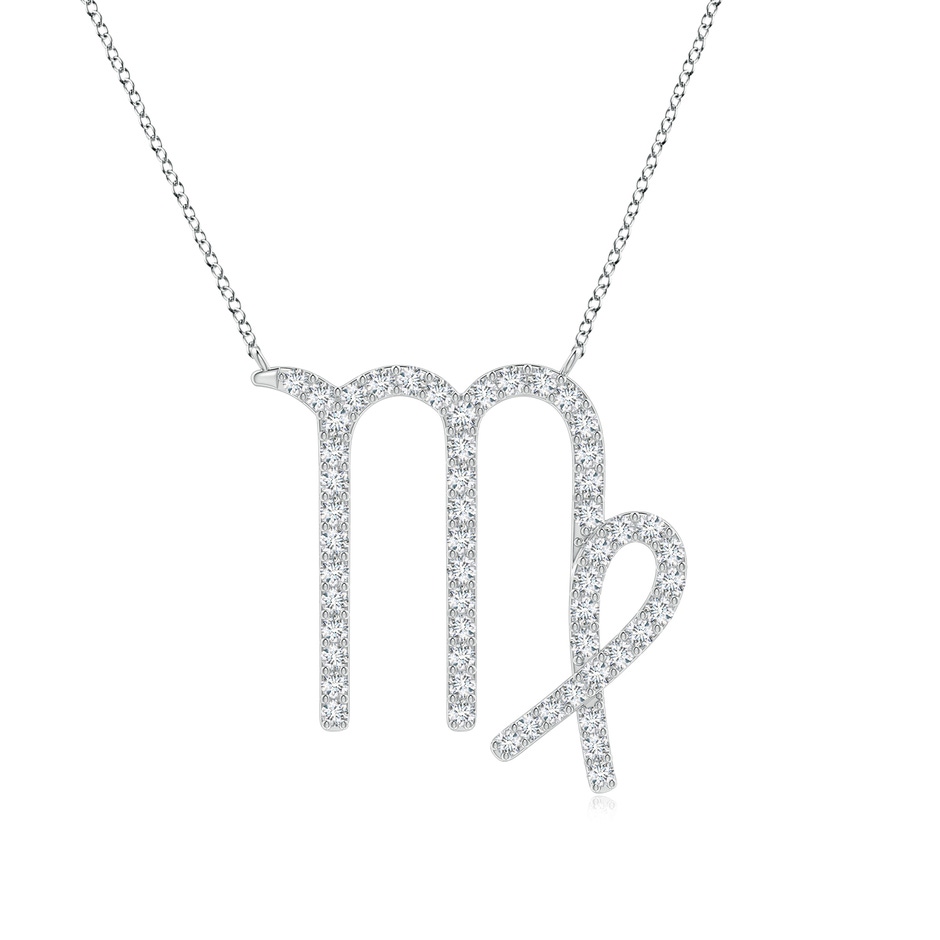 1mm GVS2 Diamond Virgo Zodiac Sign Pendant in White Gold 