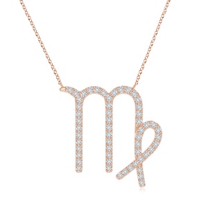 1mm HSI2 Diamond Virgo Zodiac Sign Pendant in Rose Gold