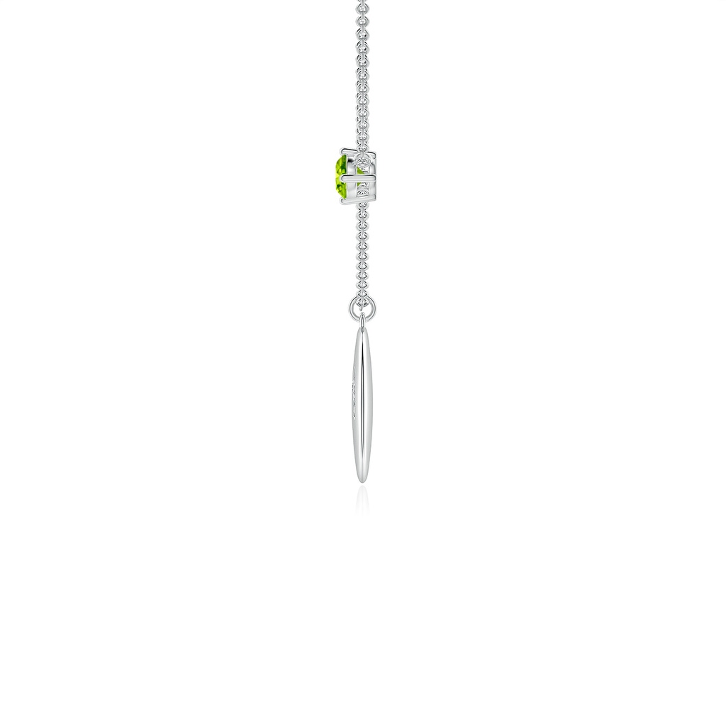 4mm AAA Peridot Virgo Constellation Medallion Pendant in White Gold - side_1