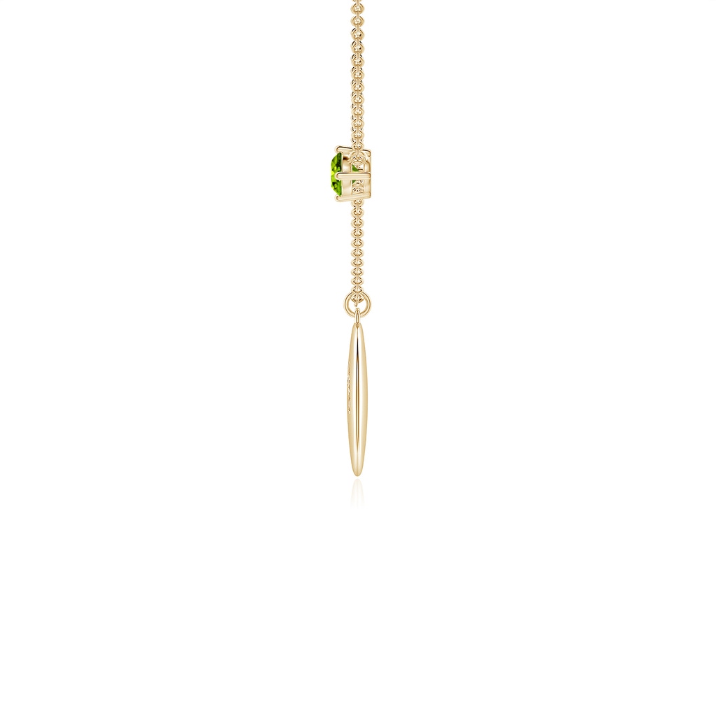 4mm AAAA Peridot Virgo Constellation Medallion Pendant in Yellow Gold - side_1