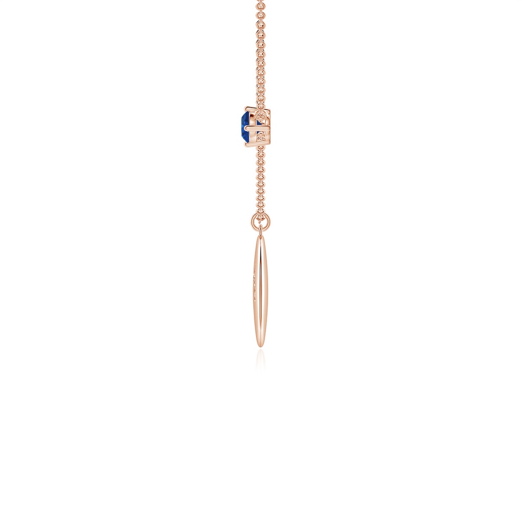4mm AAA Sapphire Virgo Constellation Medallion Pendant in Rose Gold Side-1