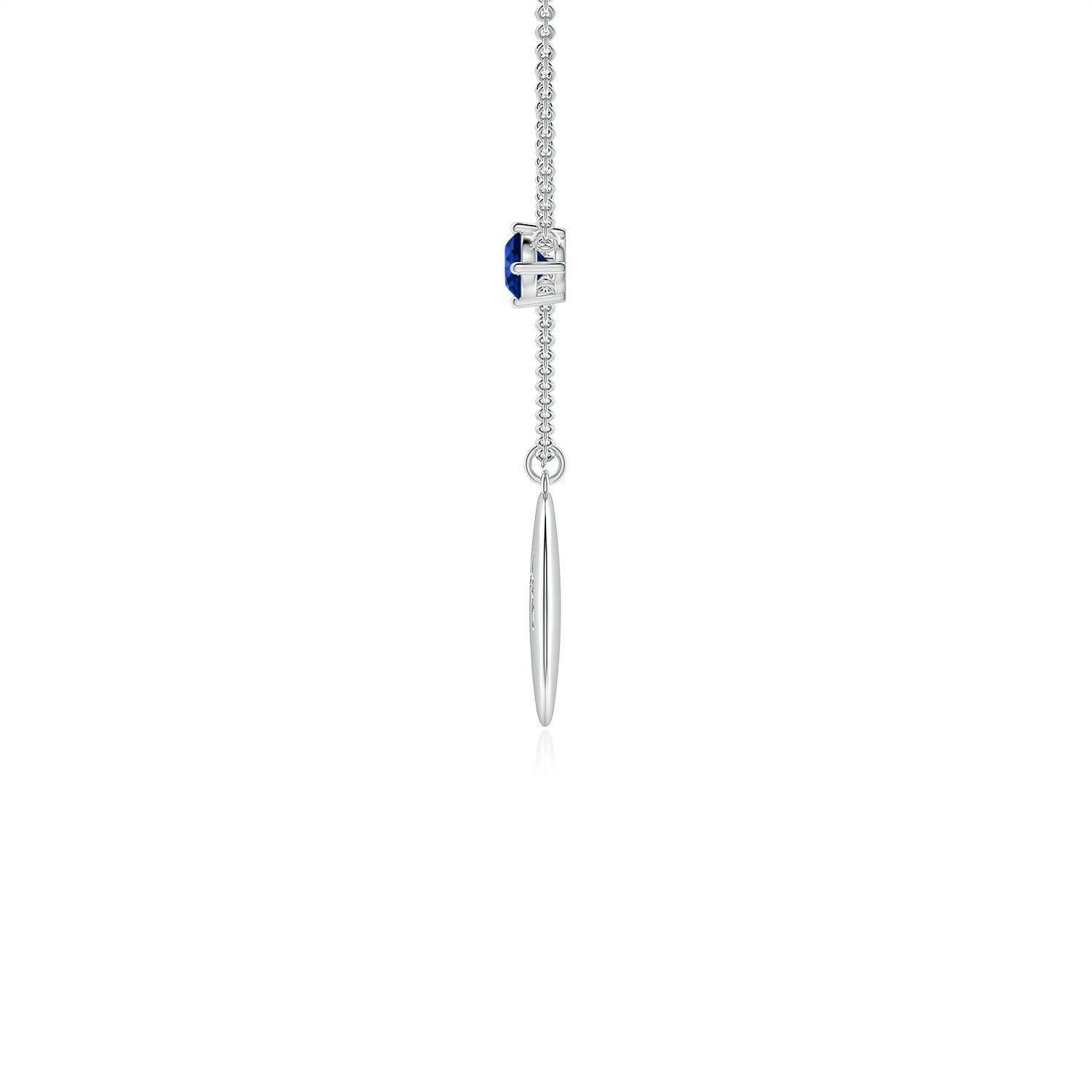 AAAA - Blue Sapphire / 0.41 CT / 14 KT White Gold