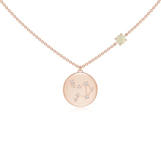 4mm AAA Opal Libra Constellation Medallion Pendant in Rose Gold