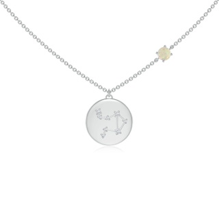 4mm AAA Opal Libra Constellation Medallion Pendant in S999 Silver