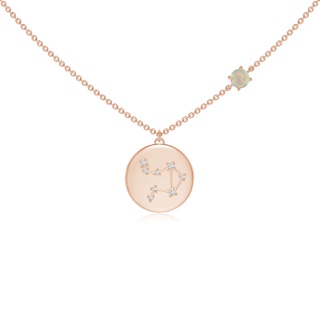 4mm AAAA Opal Libra Constellation Medallion Pendant in 9K Rose Gold