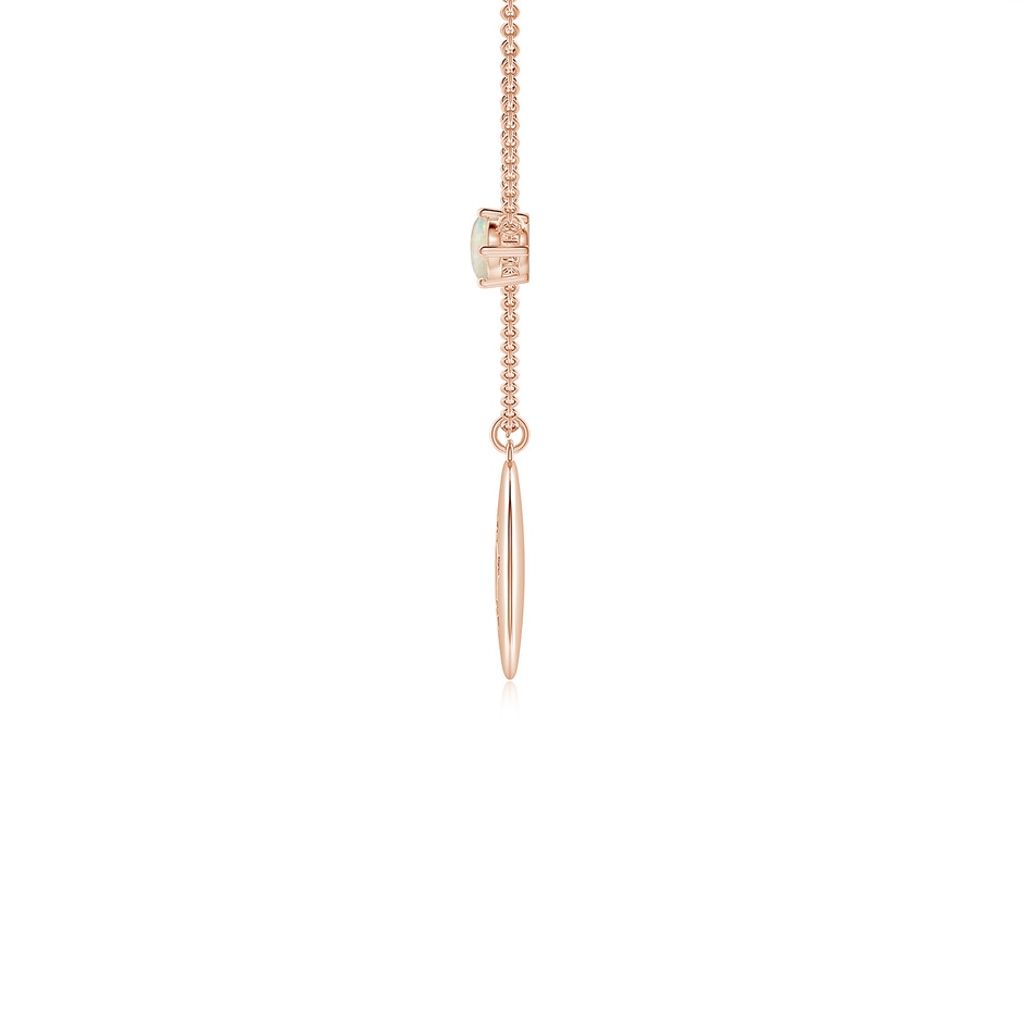 4mm AAAA Opal Libra Constellation Medallion Pendant in Rose Gold side-1