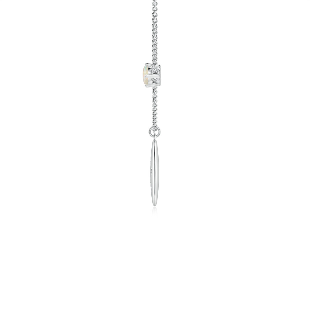 4mm AAAA Opal Libra Constellation Medallion Pendant in White Gold - side_1