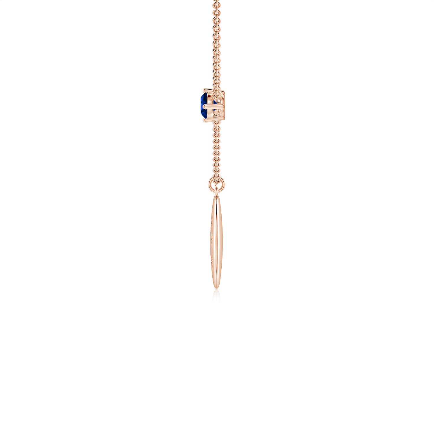 AAAA - Blue Sapphire / 0.36 CT / 14 KT Rose Gold