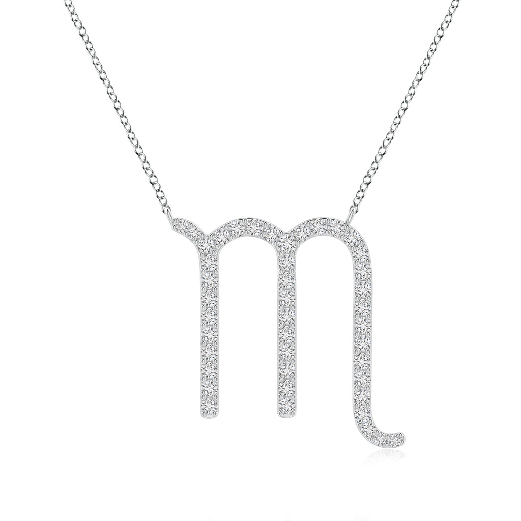 1.1mm HSI2 Diamond Scorpio Zodiac Sign Pendant in White Gold