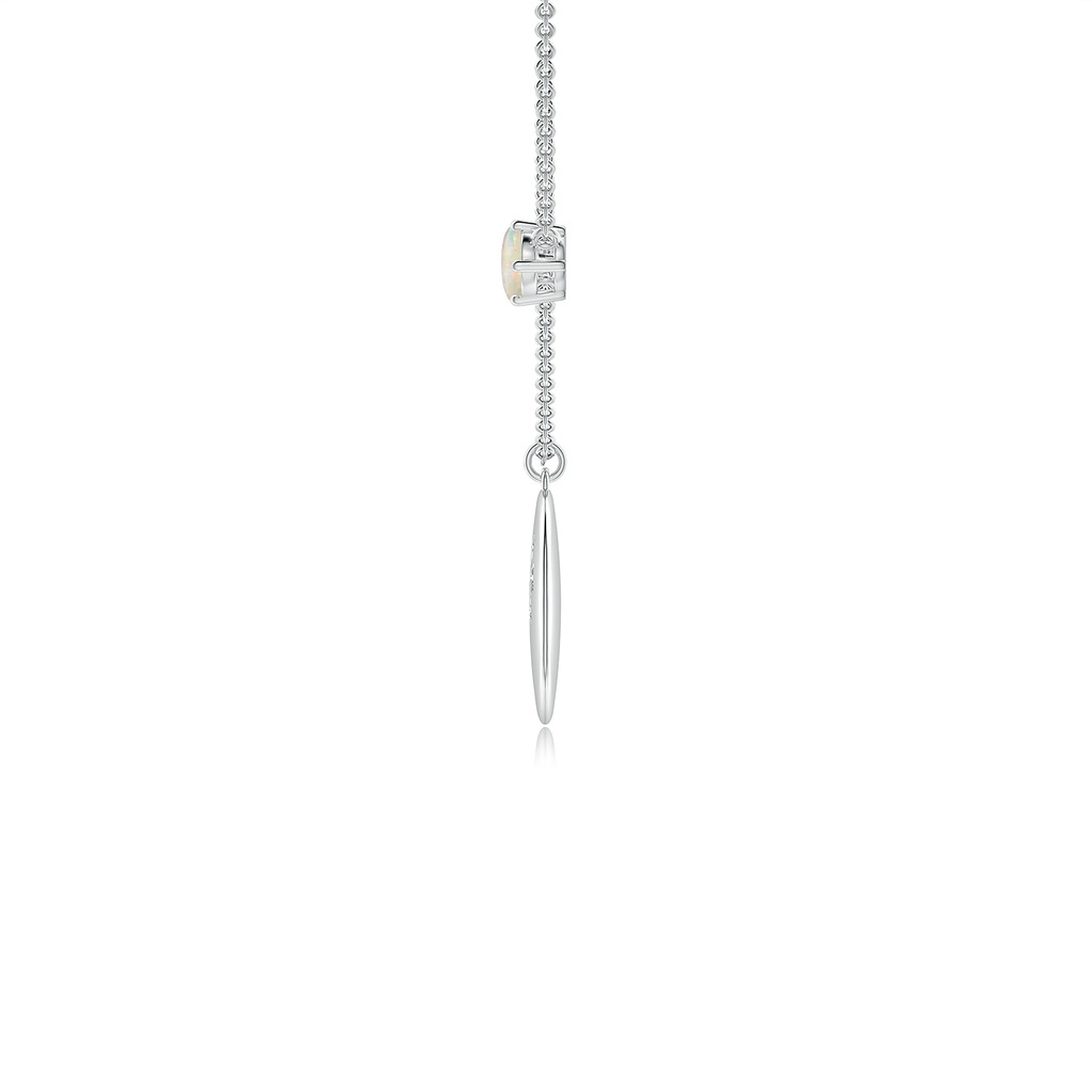 4mm AAAA Opal Scorpio Constellation Medallion Pendant in White Gold - side_1