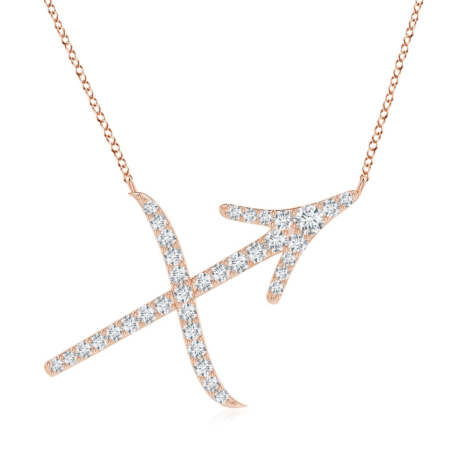 1.5mm GVS2 Diamond Sagittarius Zodiac Sign Pendant in Rose Gold 