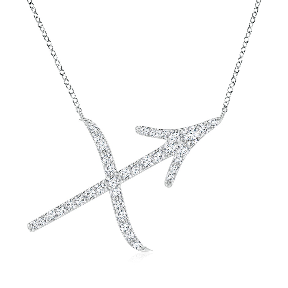 1.5mm GVS2 Diamond Sagittarius Zodiac Sign Pendant in White Gold 