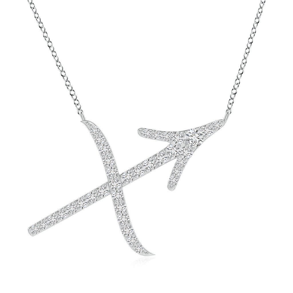 1.5mm HSI2 Diamond Sagittarius Zodiac Sign Pendant in White Gold