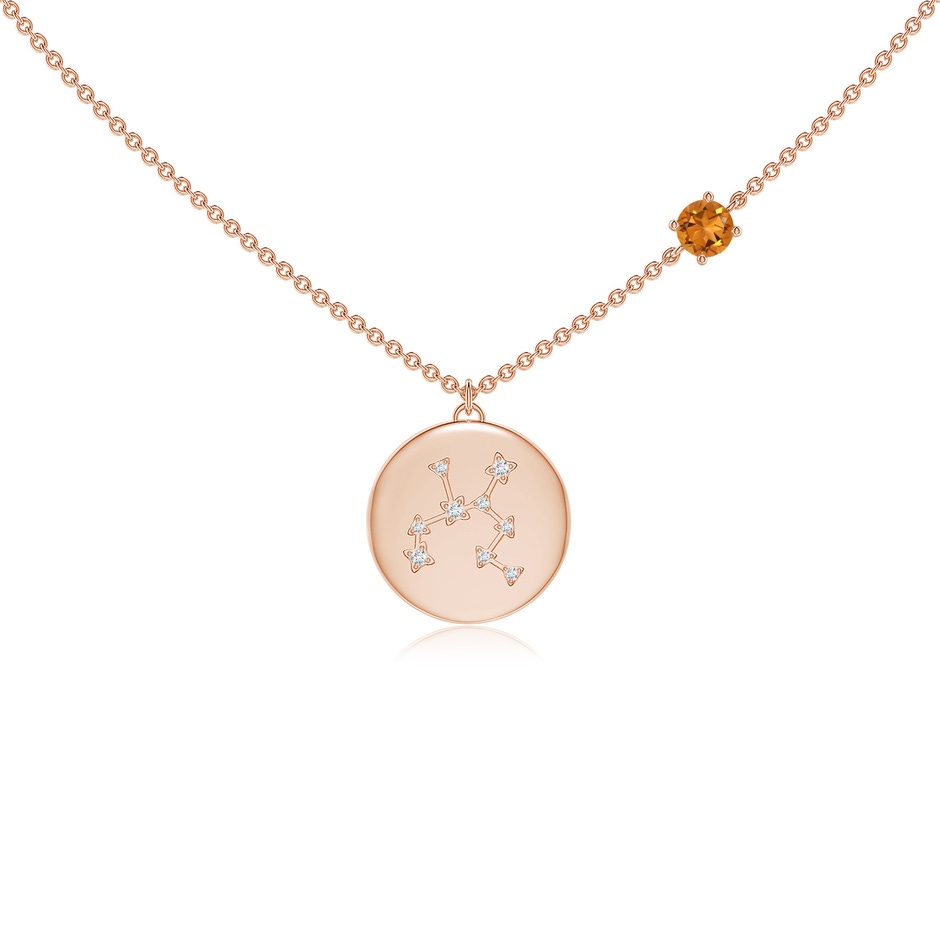 4mm AAA Citrine Sagittarius Constellation Medallion Pendant in Rose Gold 