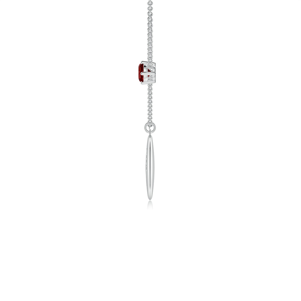 4mm AAAA Garnet Capricorn Constellation Medallion Pendant in S999 Silver - side_1