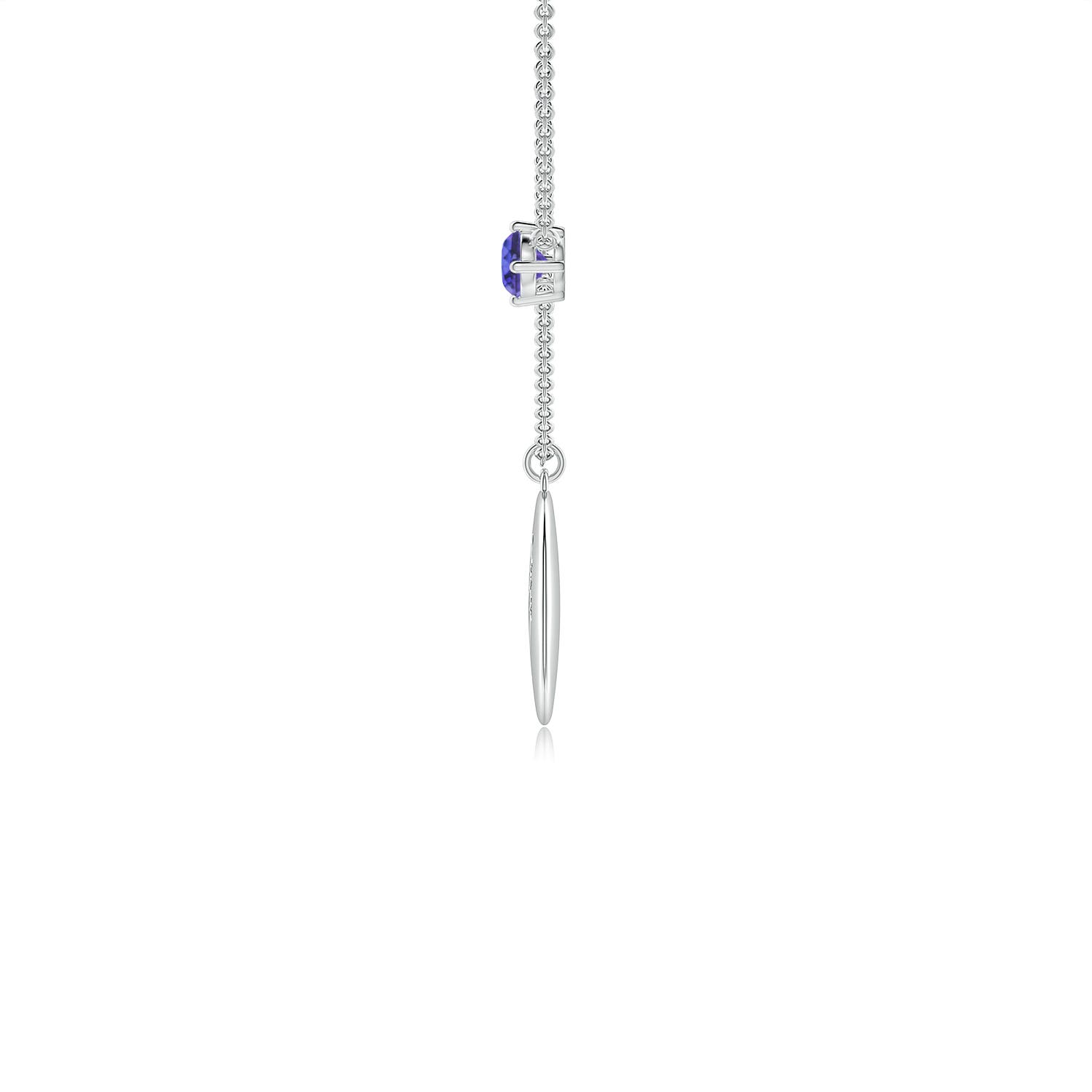 AAA - Tanzanite / 0.28 CT / 14 KT White Gold