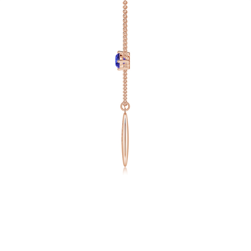 4mm AAAA Tanzanite Capricorn Constellation Medallion Pendant in Rose Gold - side_1