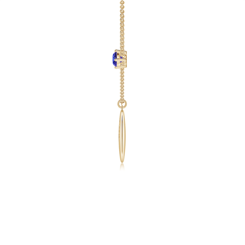 4mm AAAA Tanzanite Capricorn Constellation Medallion Pendant in Yellow Gold - side_1