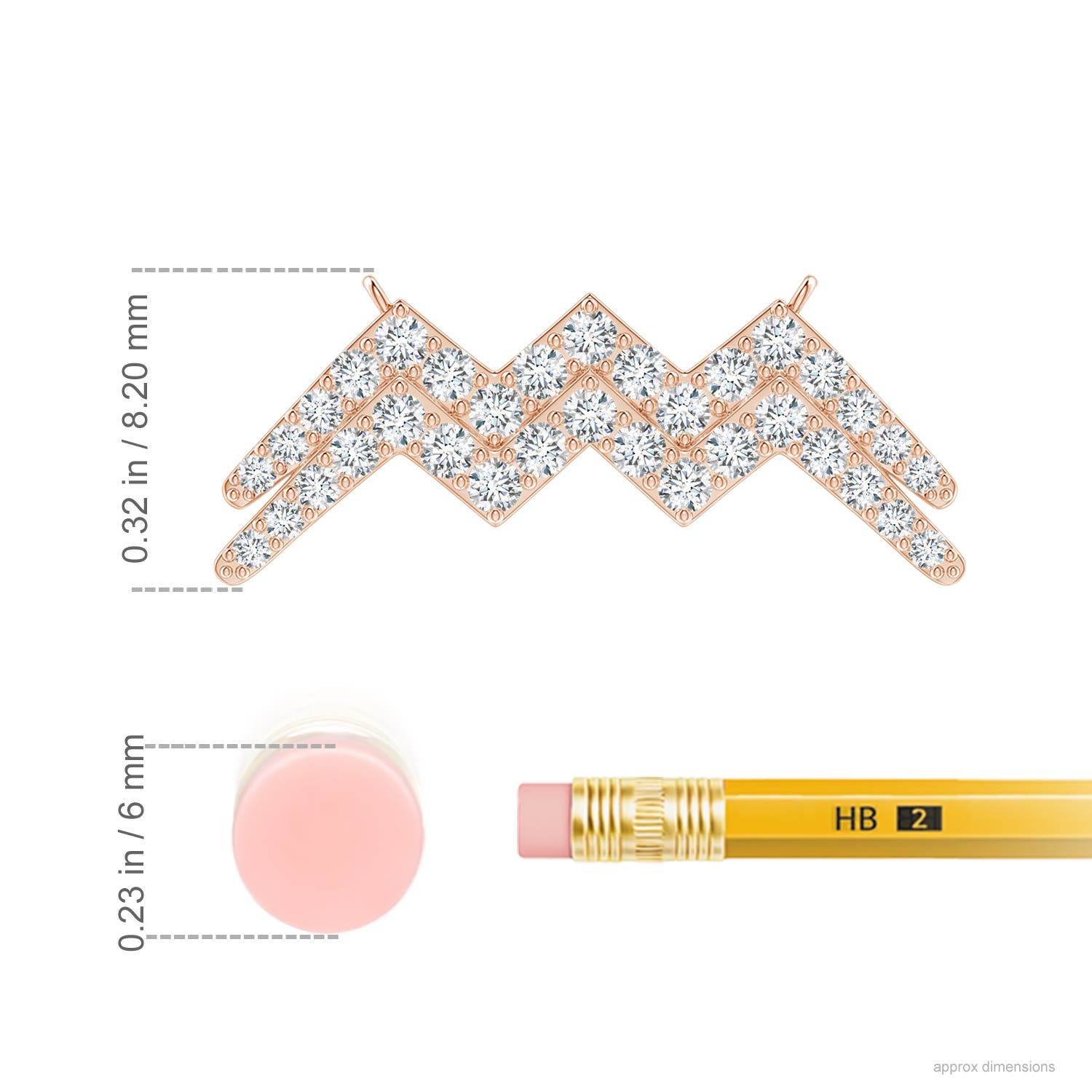 F-G, VS / 0.2 CT / 14 KT Rose Gold