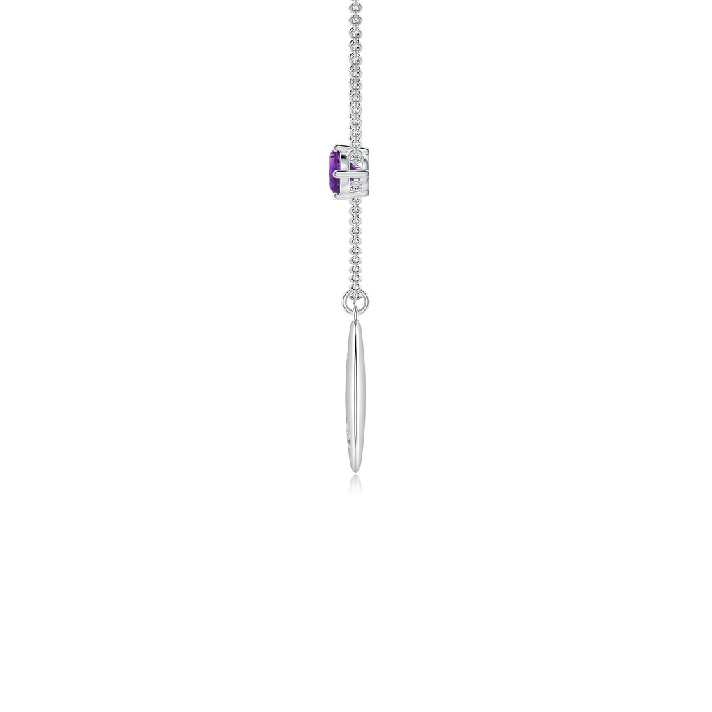4mm AAAA Amethyst Aquarius Constellation Medallion Pendant in White Gold - side_1